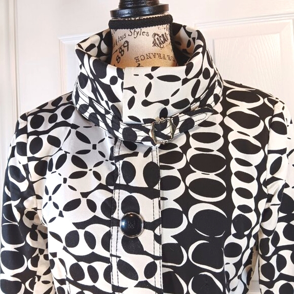Dalia Jacket Blazer Dress Coat Black White Pattern Women's Size 10P NWOT - Picture 7 of 16